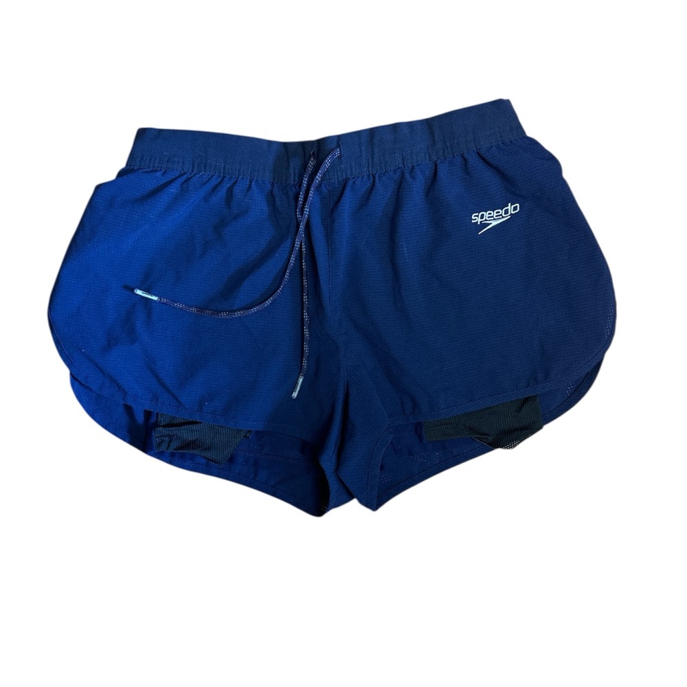 Speedo Women's Blue Athletic Lined Shorts